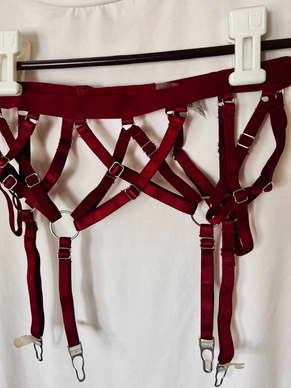 Thistle & Spire Strapped In Ruby Garter Belt + Thigh Garters Set